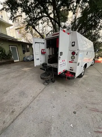 Magnet Plumbing service vehicle on-site for Water Heater Repair in North Miami